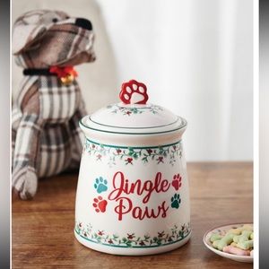 🐾 ❤️ 🐾 NWT Winterberry Pfaltzgraff 51 oz. Pet Treat Jar